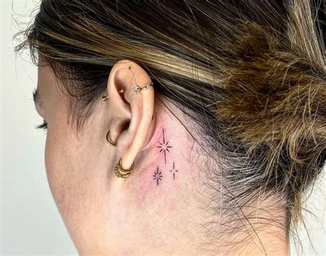 star tattoo behind ear meaning|More.